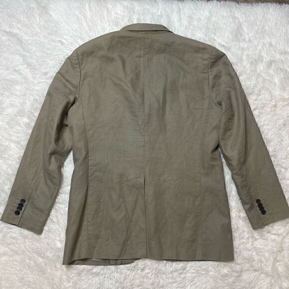 Banana Republic Jacket Blazer Linen Cotton Tan Beige Size 42R Sport Coat - Picture 9 of 11